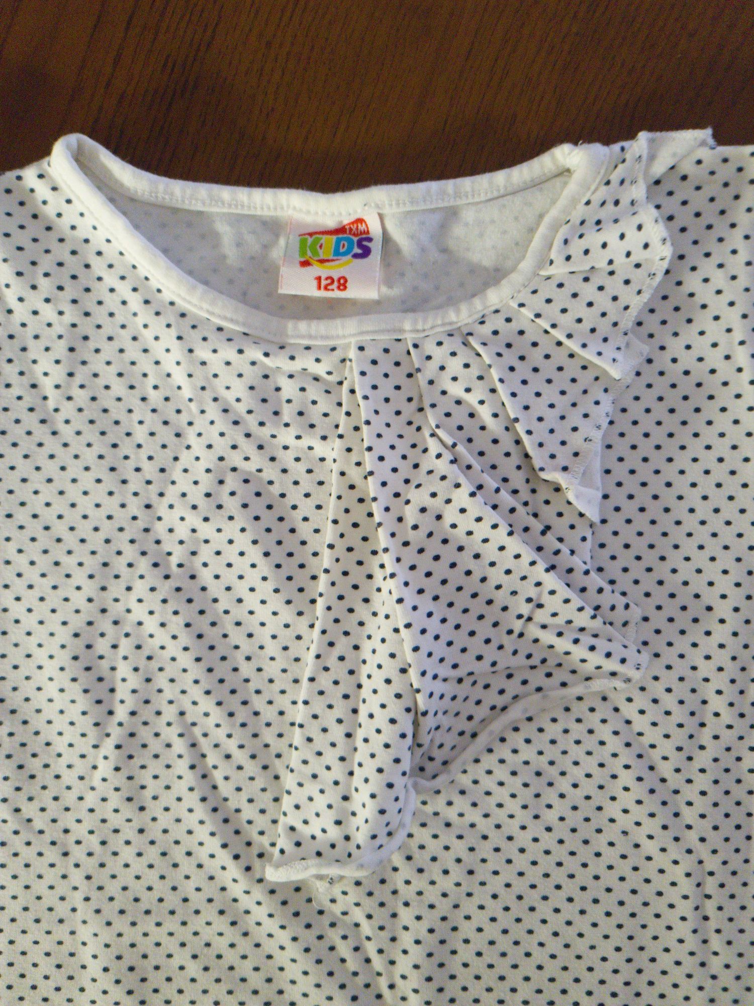 Txm kids bluzeczka 128 koszulka groszki w kropki dla dziewczynki