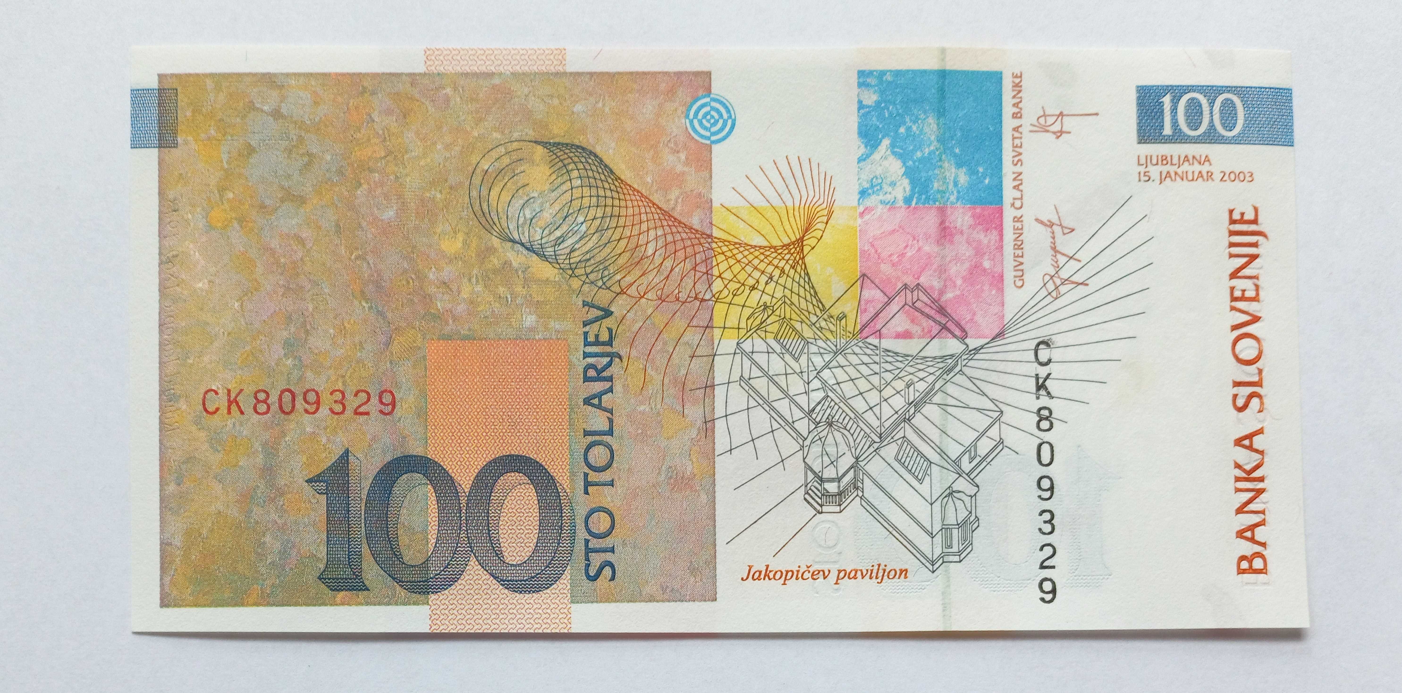 Banknoty Słowenia, 10,20,50,100,200 Tolarjev. UNC