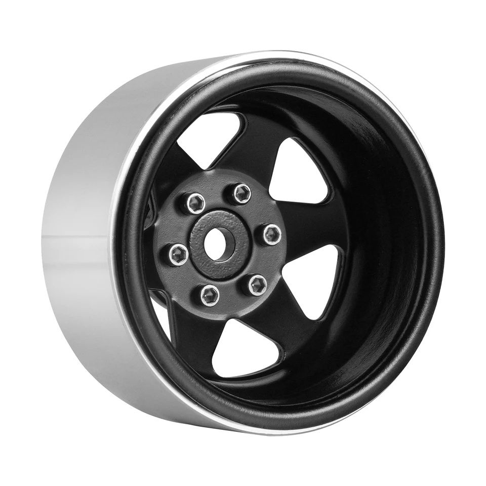 4 metalowe felgi beadlock rc 1.9" -8,9mm czarne TRX SCX AMEWI FMS MST