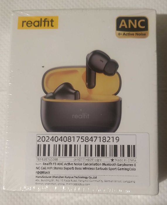 TWS Bluetooth навушники "RealFit F3 Black", "Lenovo GM2 Pro White"