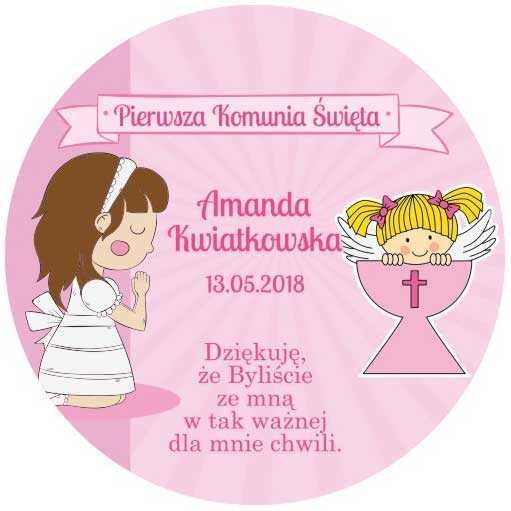 Magnes ze zdjęciem okrągły 5cm chrzest ślub urodziny komunia