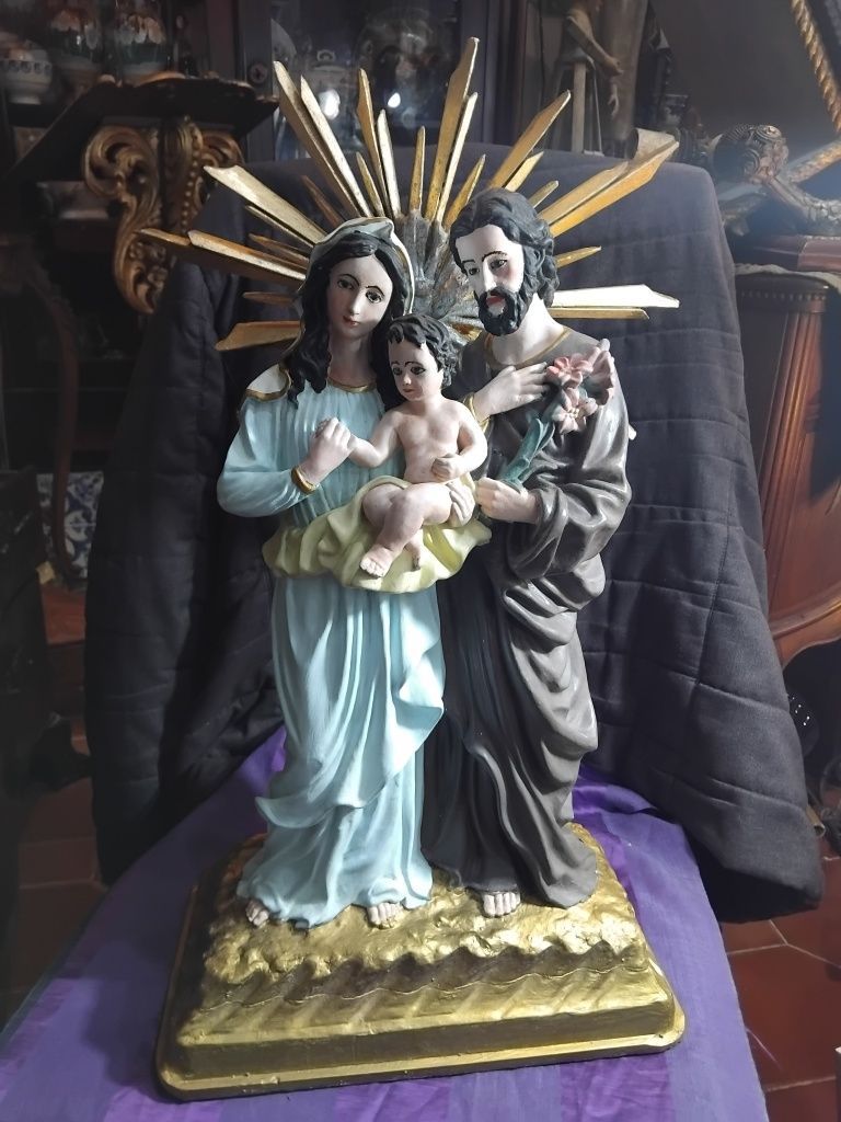 Imagem de Sagrada familia policromada