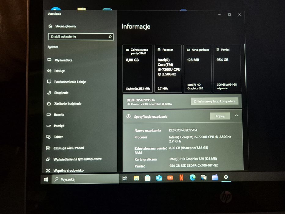 Laptop intel i5 2w1 HP Pavilion x360 convertible