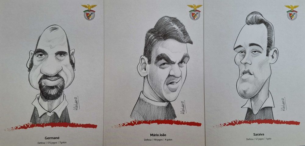 Benfica (figuras históricas) - 12 selos + 12 postais - 2ª série (novo)