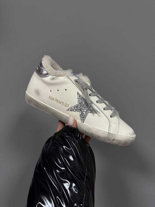 Кросівки зимові Golden Goose Ballstar Silver Star premium з хутром