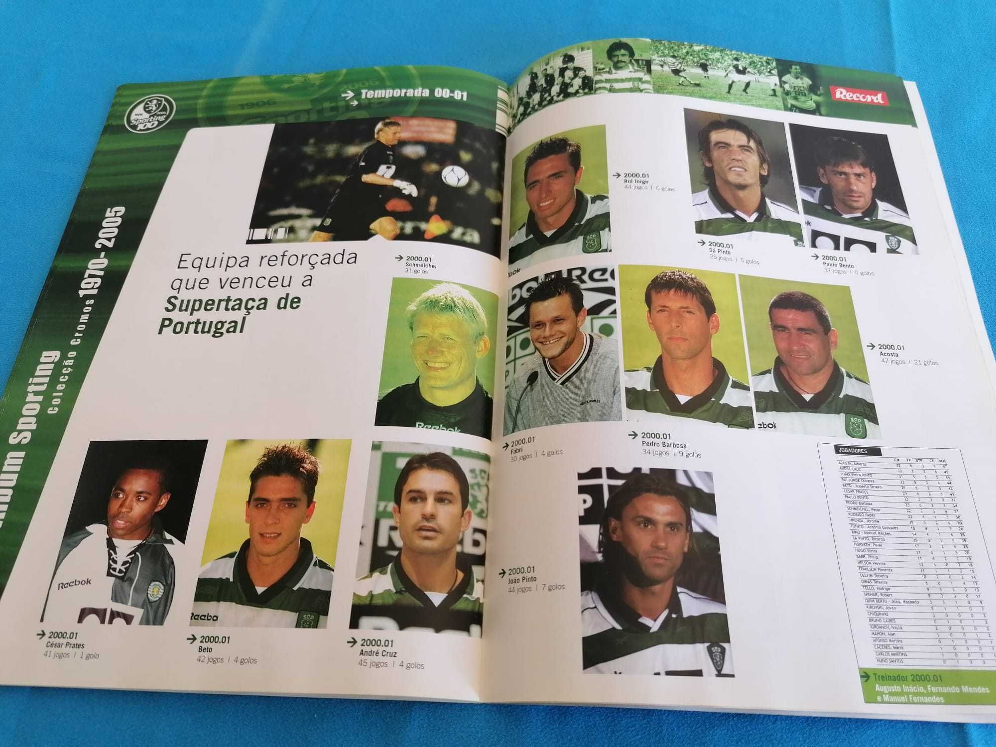 Caderneta Album Record Sporting 1970 a 2005