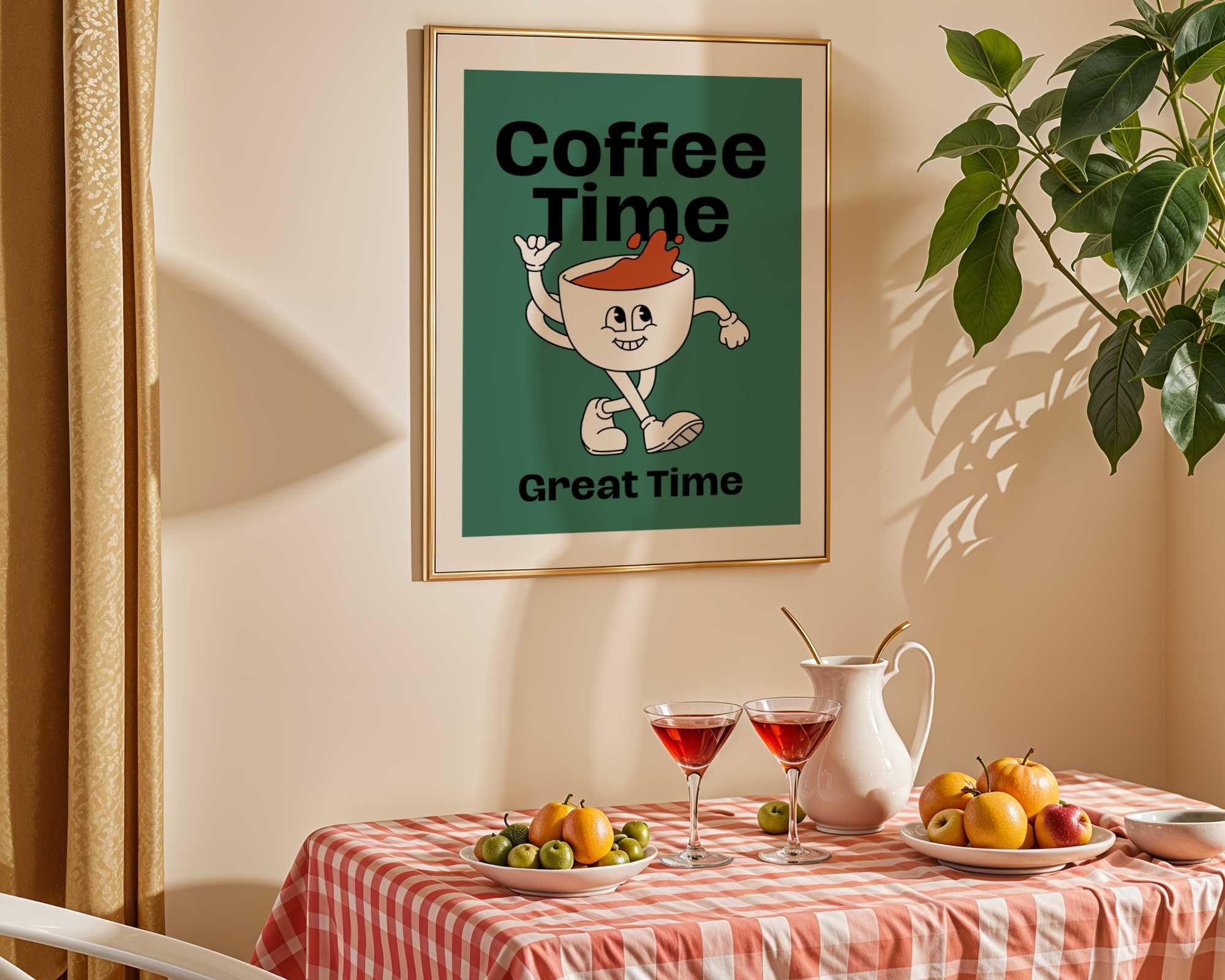 Humorystyczny plakat ,,Coffee time great time"