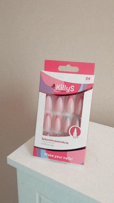 Nowy zestaw sztucznych paznokci tipsów Killys Coffin french 24 sztuki
