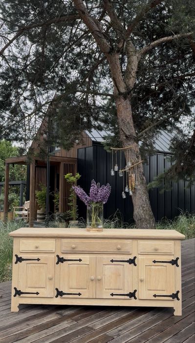 Masywna komoda z litego dębu , drewniana komoda