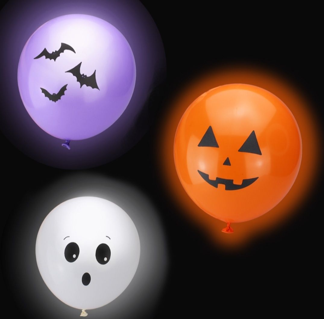 10 opakowań Balonów HALLOWEEN LED 3 sztuki w opakowaniu