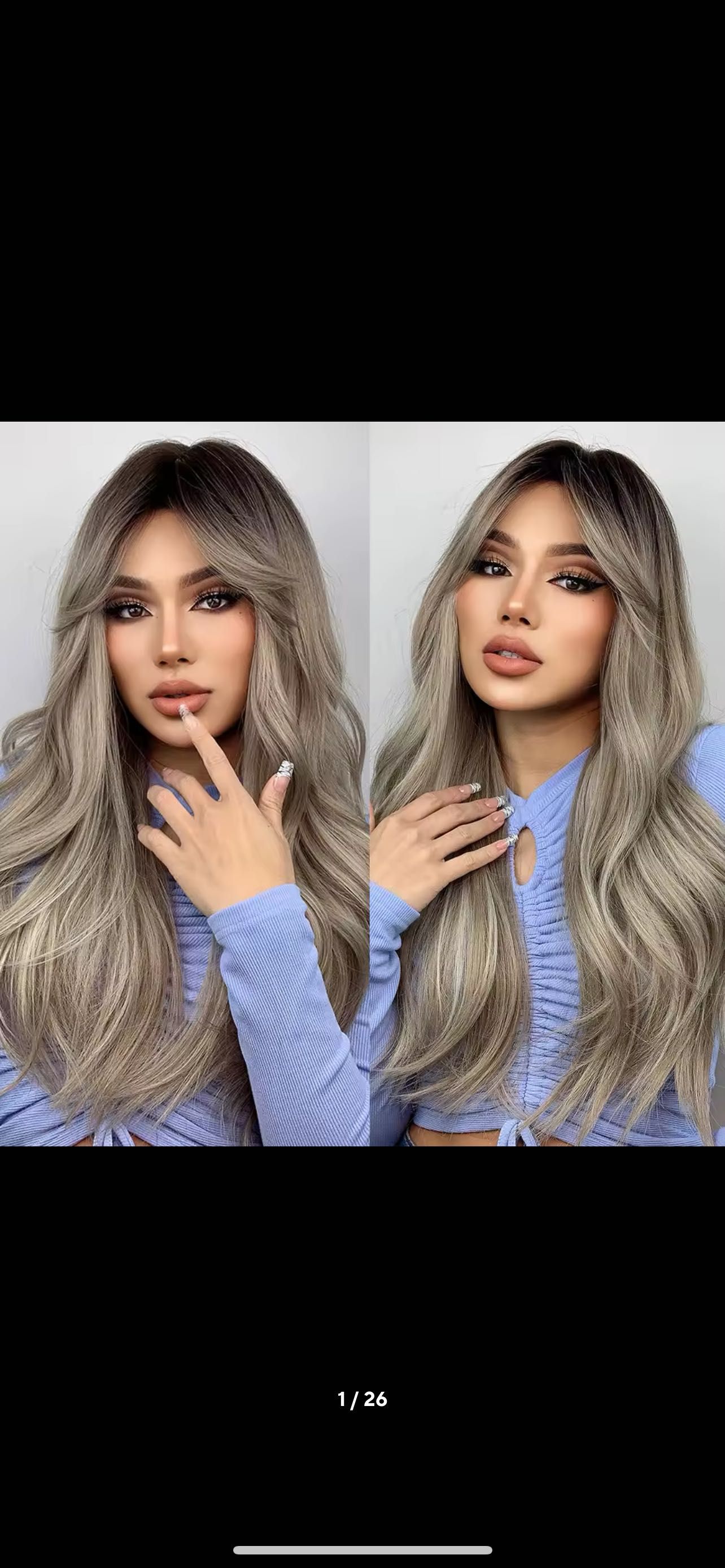 Nowa peruka blond z odrostem falowana jak naturalna długa z grzywką
