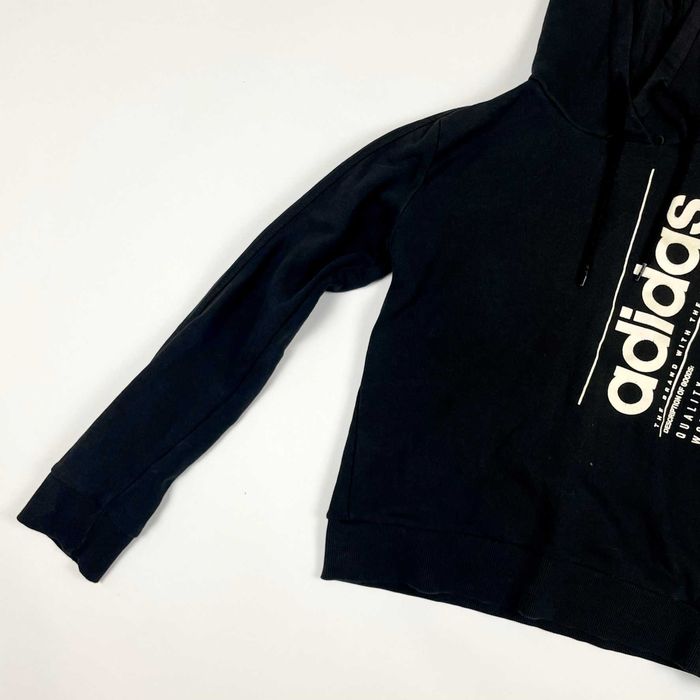 Adidas hoodie czarna bluza z kapturem z nadrukiem 90s y2k streetwear