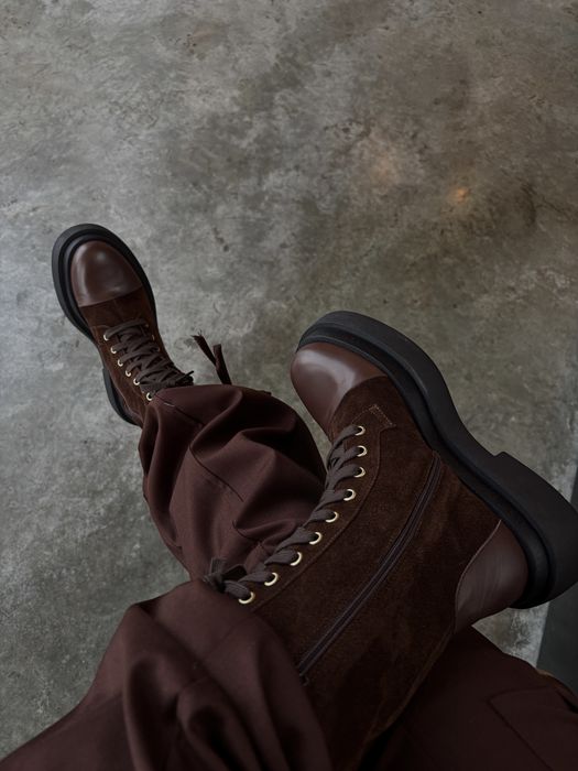 Шкіряні шоколадні черевики Італія