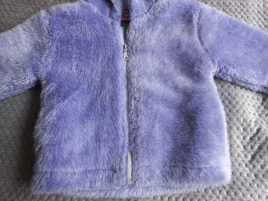 Bluza - kurtka, futro z kapturem dla dziewczynki (3-4 lata)