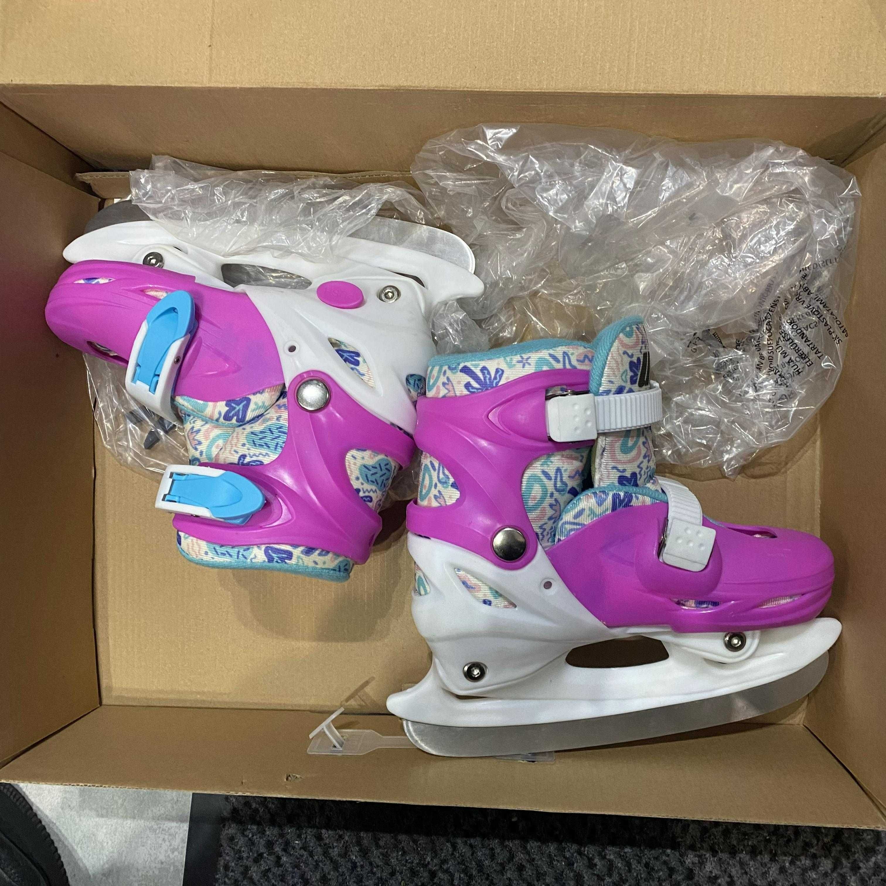 Łyżwy UM Skates Biało-Różowe 31-34 + Pudełko