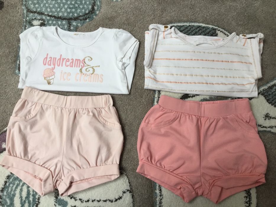 Komplet 2xbluzeczka i 2x spodenki rozm 92