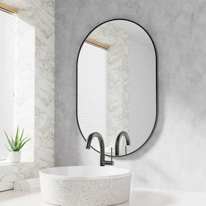Lustro Owalne Czarna Rama Nowoczesny Design Minimalistyczne I Stylowe