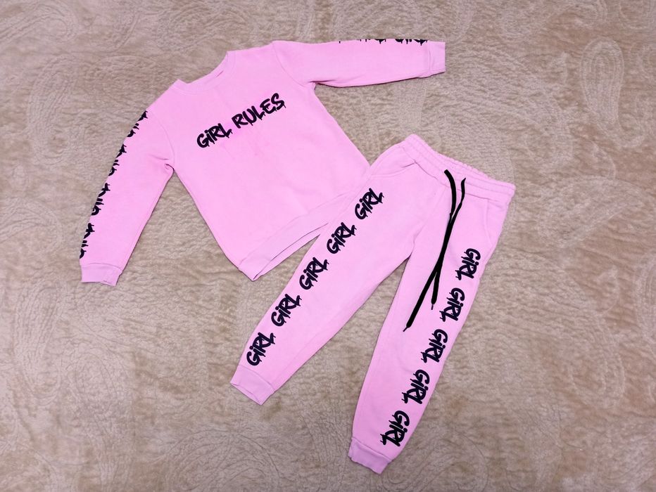 Теплий 116 спортивний костюм дівчинки дівчачий фліс начіс утеплений