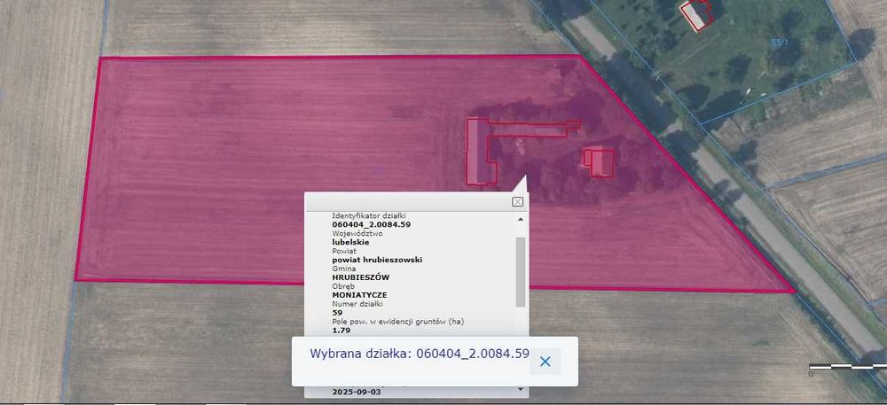 Gospodarstwo rolne 5,47ha Dom Budynki Siedlisko Pole uprawne Działki
