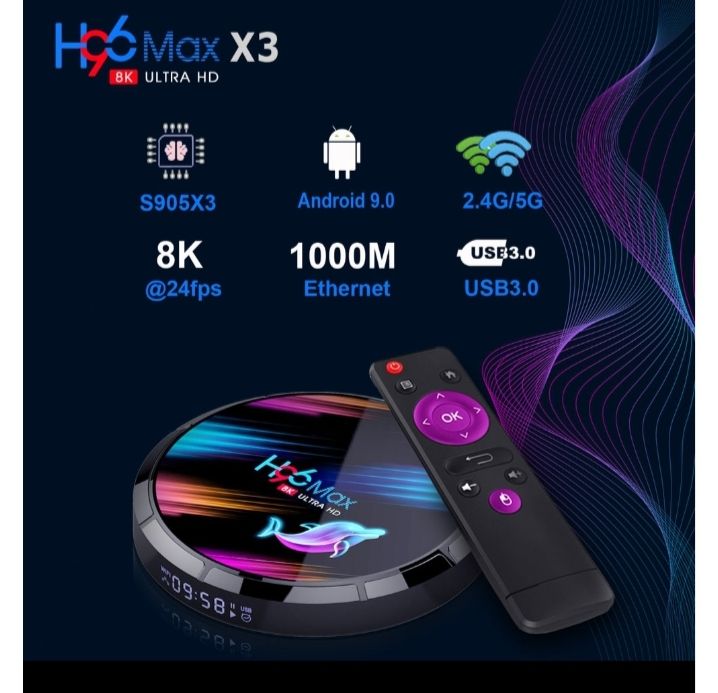 ⫸налаштована SmartTV H96 Max X3 4gb/64гб s905x3  приставка Смарт ТВ