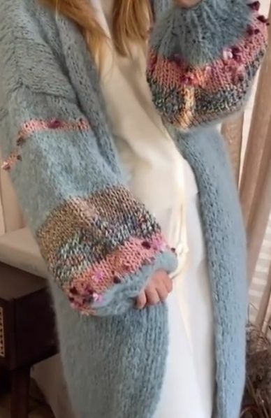 Kardigan sweter długi z luksusowej wełny