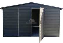 Schowek Domek Ogrodowy 4,5X3,5M Antracyt Rynny Dach Dwuspadowy Ts848