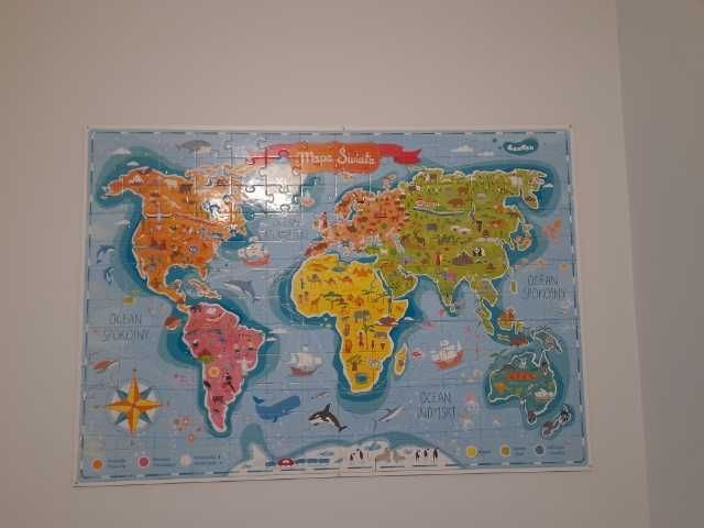 mapa świata na sciane