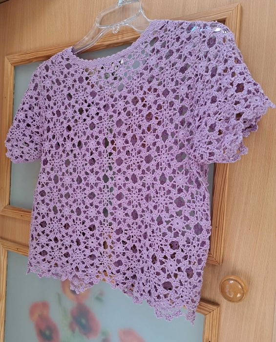 Crop top, bluzeczka ażurkowa rozmiar M