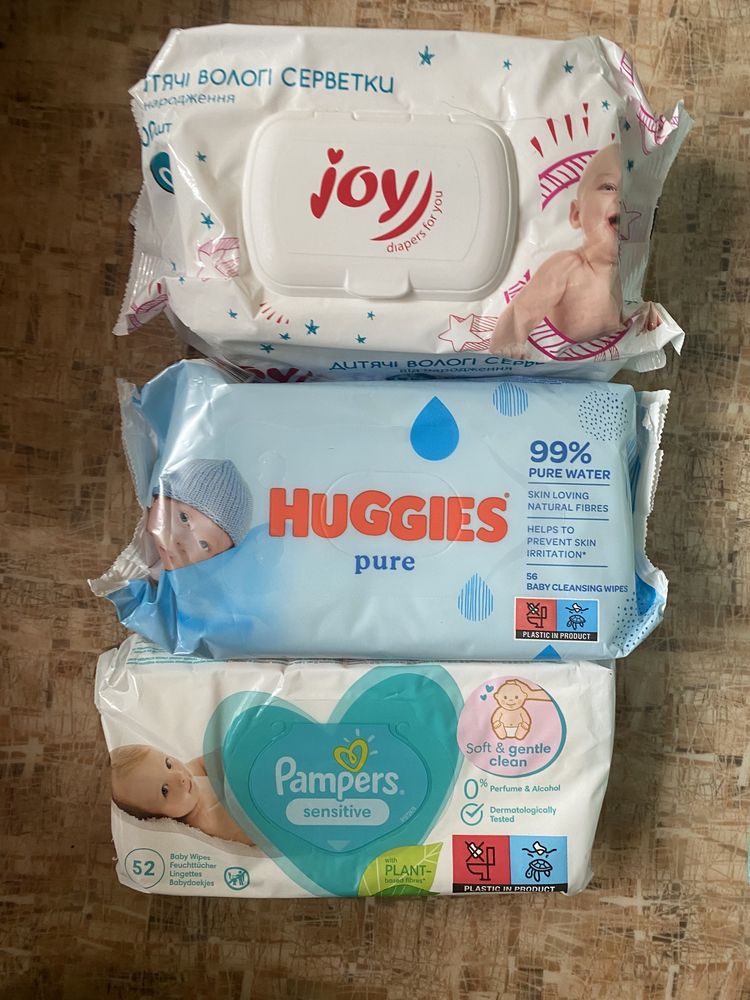 Памперсы Pampers premium care 2 new baby 1 салфетки Huggies Joy