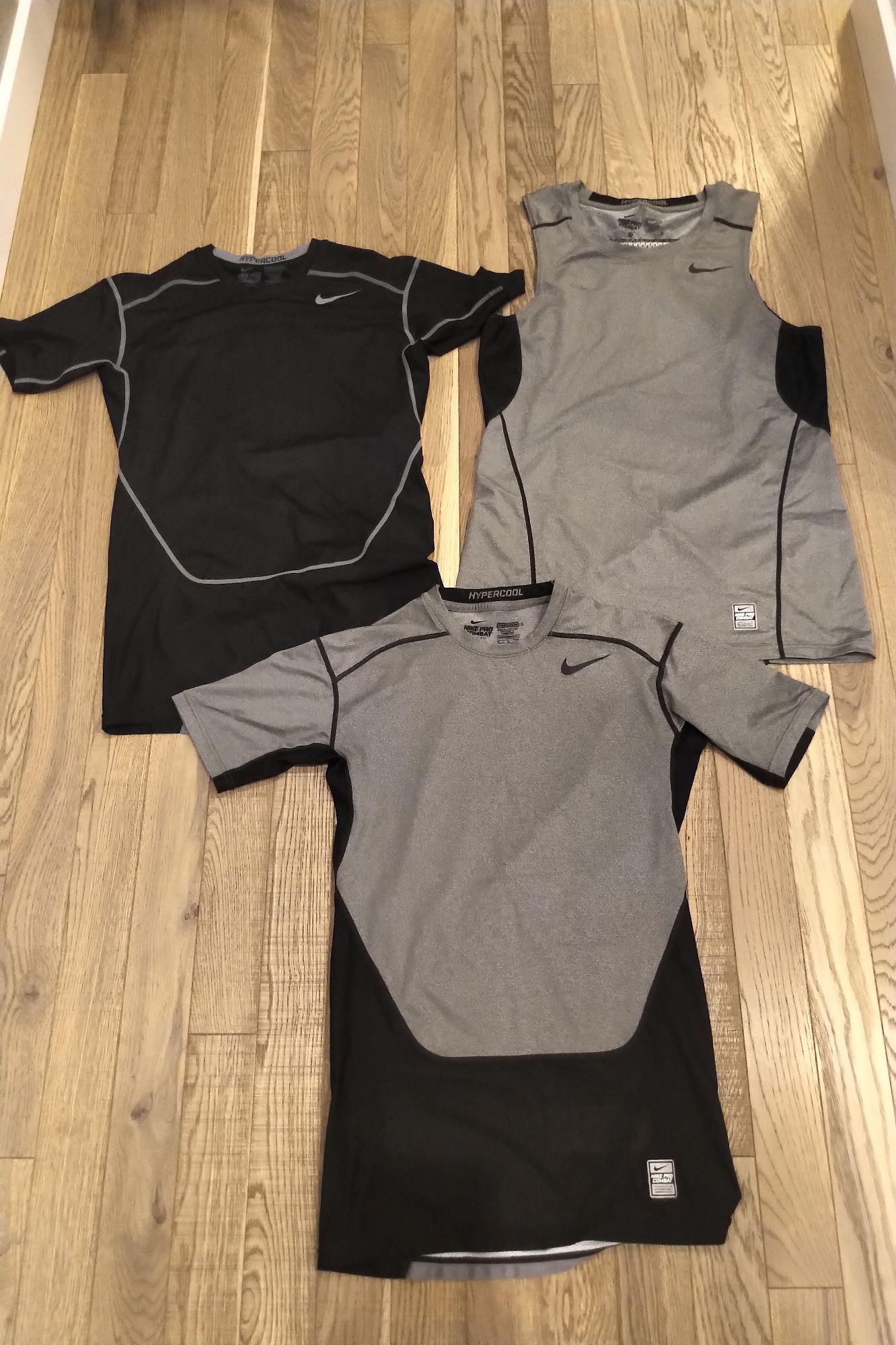 Koszulki Nike Pro Combat Hypercool M męskie oddychające szare czarne