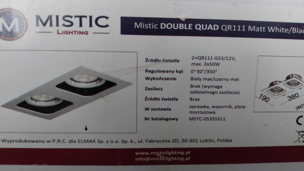 Lampa Mastic double qr111