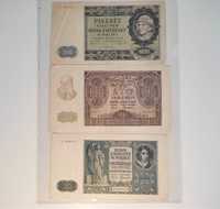 Banknoty: 500zł, 100zł, 50zł | 1940r.- 1941r. |