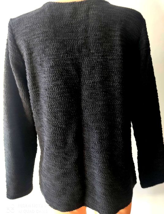 czarny sweter bawełna złote naramienniki r. L/XL