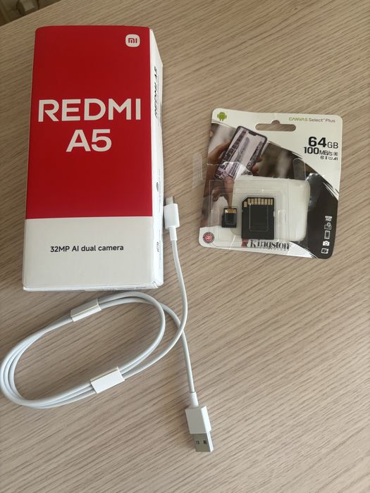 Smartphone Redmi A5 novo e cartão memoria de 64GB