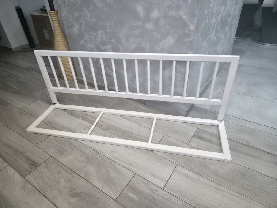Barierka Ochronna/Osłona Zabezpieczająca do Łóżka Drewniana, Biała