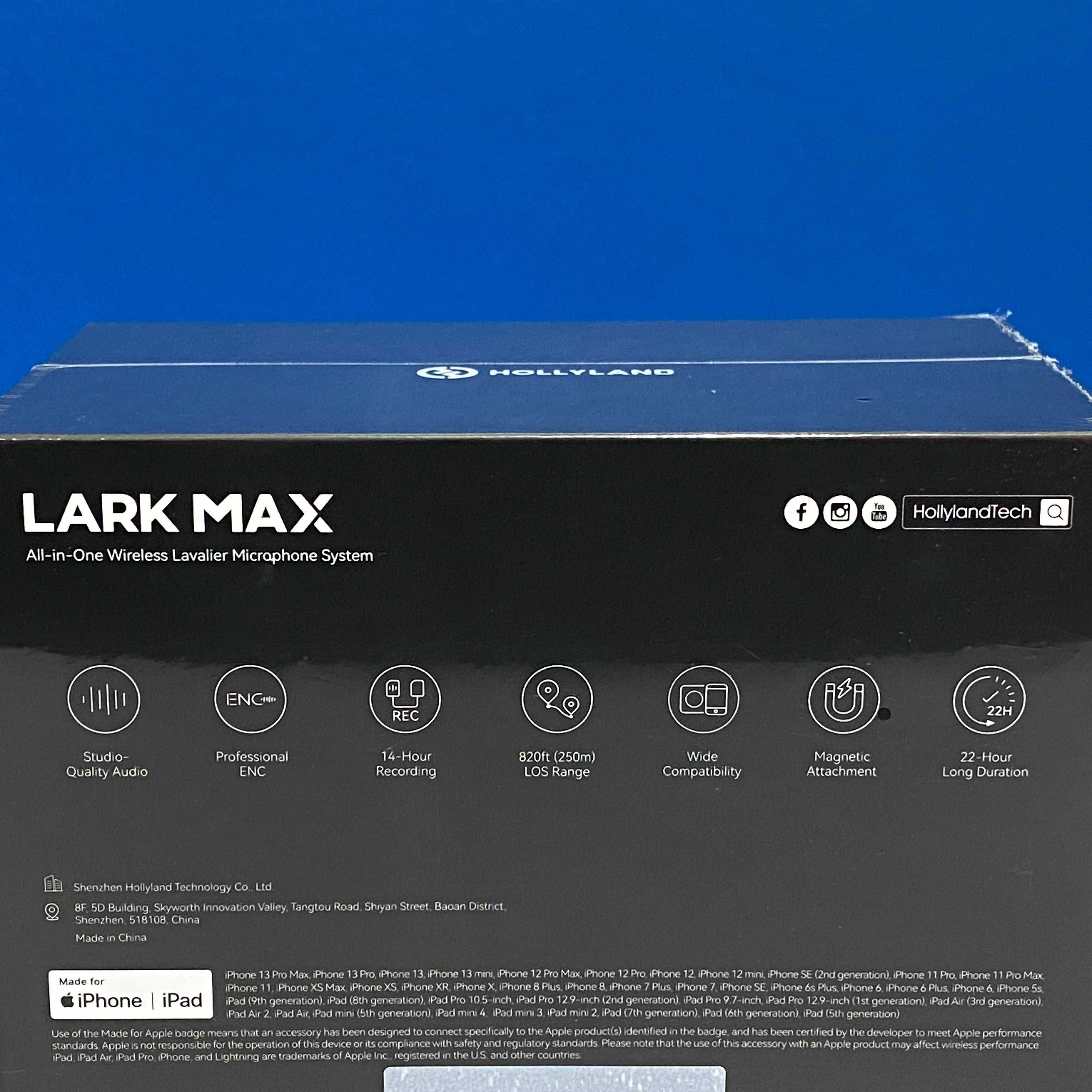 Hollyland Lark Max Duo + 2x Lavaliers (SELADO - 3 ANOS DE GARANTIA)