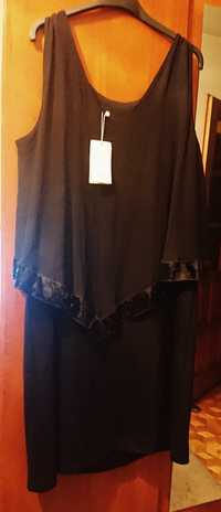 Duża czarna sukienka z cekinami