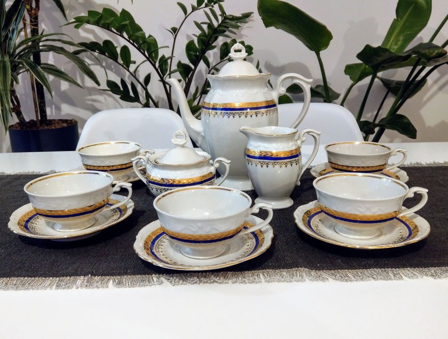 Serwis kawowy dla 5 osób - Porcelana Chodzież