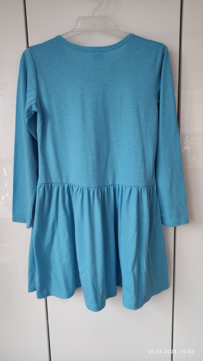 Niebieska sukienka bawełniana kotek r 116