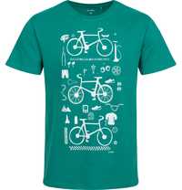T-shirt Koszulka męska bawełna zielony M z rowerami bawełniana Endo