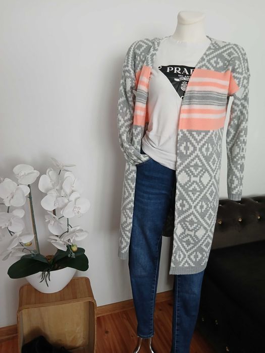 Nowy kardigan narzutka S M L piękne kolory mega model