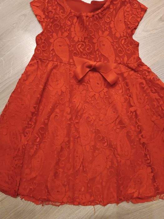 Czerwona Sukienka dla dziewczynki świąteczna