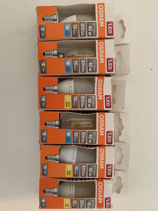 Lampadas Led Osram E14 40W 6uni