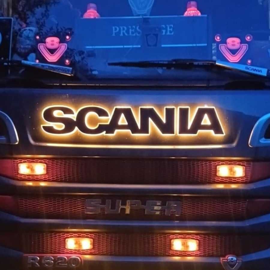 Podświetlany napis Logo led scania