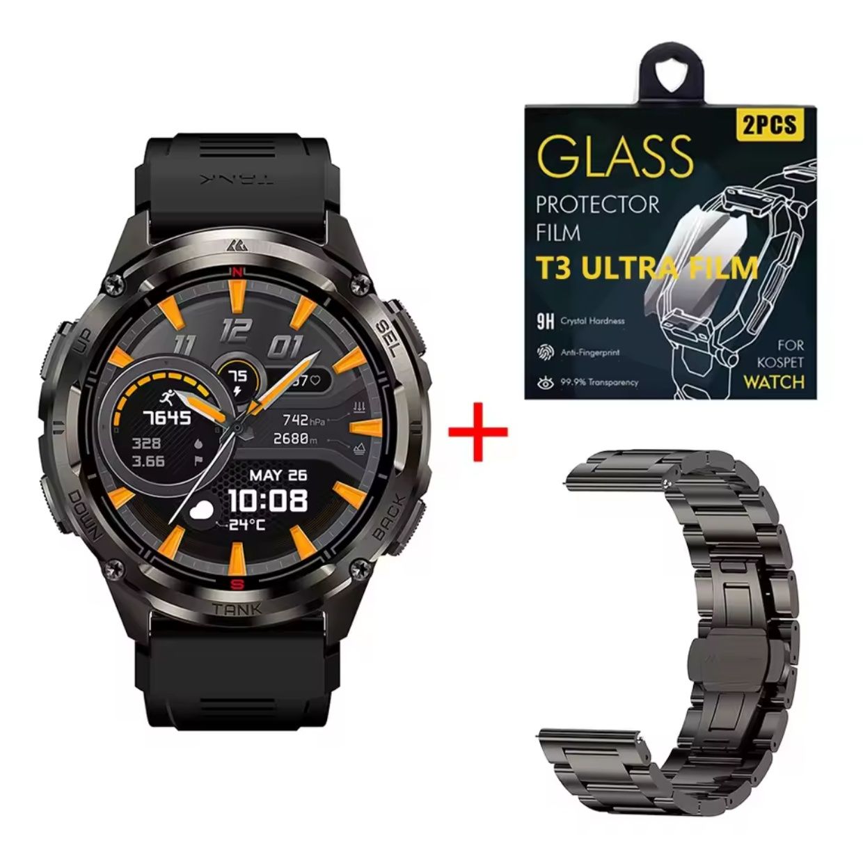 Новинка! Kospet TANK T3 Ultra 2. Тактические смарт часы +Compass+GPS