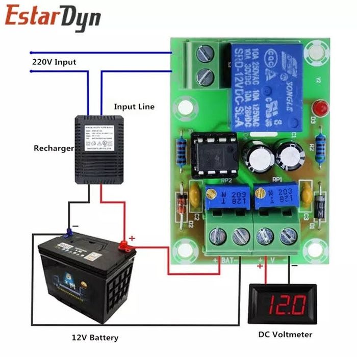 XH-M601 Плата контроля зарядки и разряда батареи 12в
