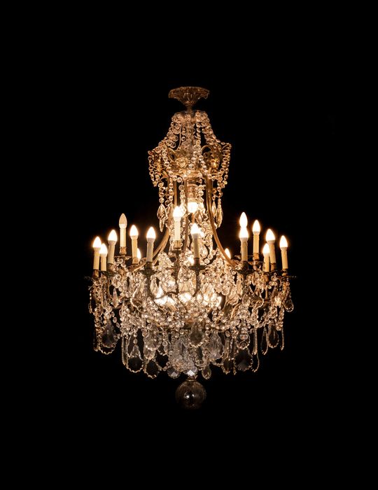 Lustre Cristal Bronze 26 Luzes, Luís XV, Século XIX