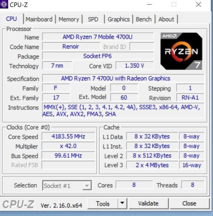 GenMachine Mini PC AMD Ryzen7 4700U CPU 4.1GHz DDR4-16 SSD-256
