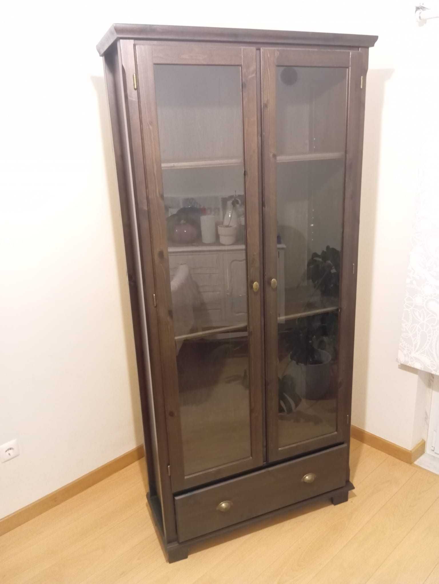 Vitrine Hemnes Castanho Escuro
