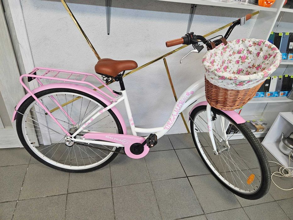 Rower Miejski z Koszyczkiem i Przerzutkami